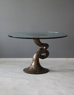 Silas Seandel, Freeform End Table, Bronzed Steel, Studio, America, 1973