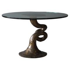 Silas Seandel, Freeform End Table, Bronzed Steel, Studio, America, 1973