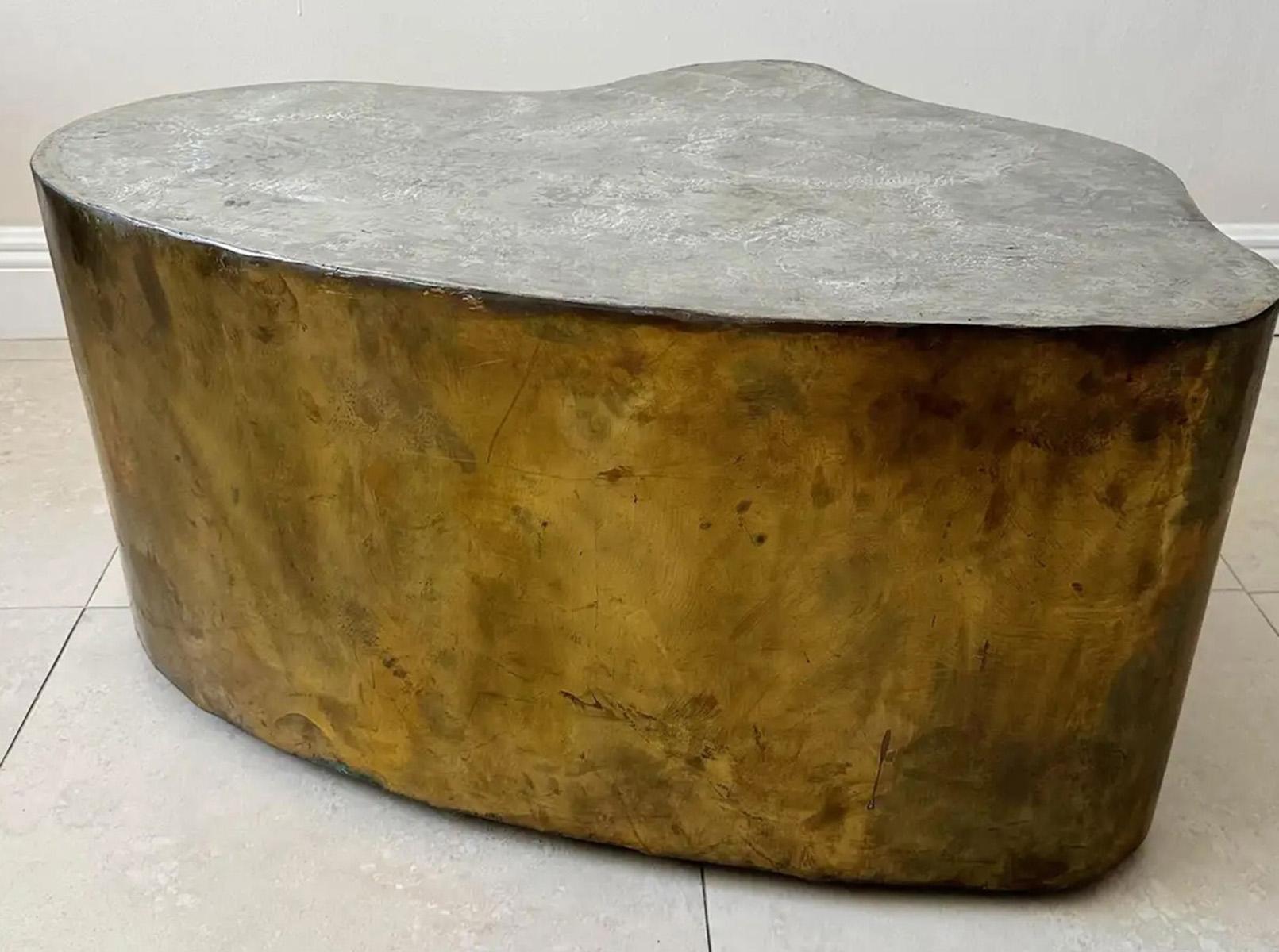 Silas Seandel Mid-Century Sculpted Modern Bronze Coffee Table In Good Condition In Ft. Lauderdale, FL
