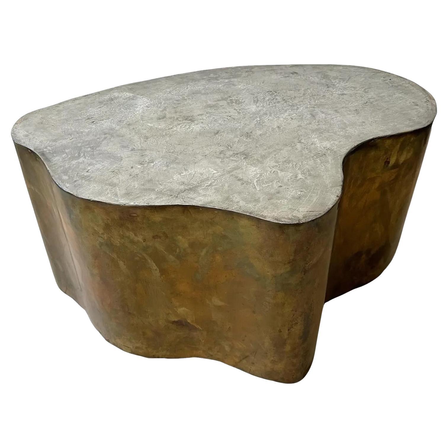 Silas Seandel Mid-Century Sculpted Modern Bronze Coffee Table