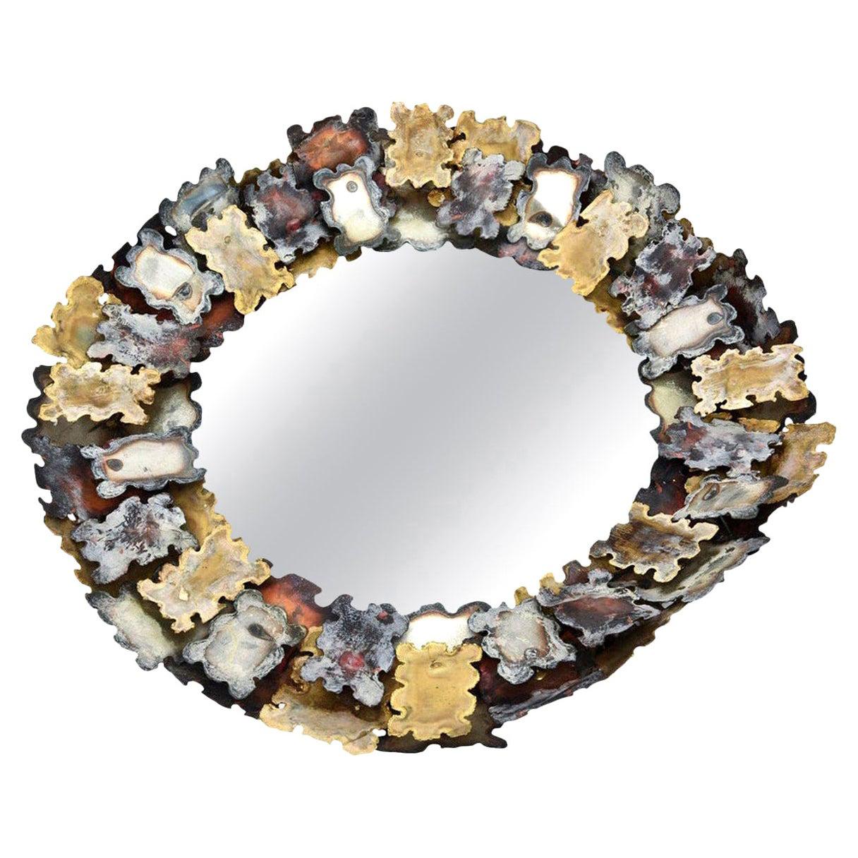 Hollywood Regency Style Silver Etched Mirror Vintage For Sale at