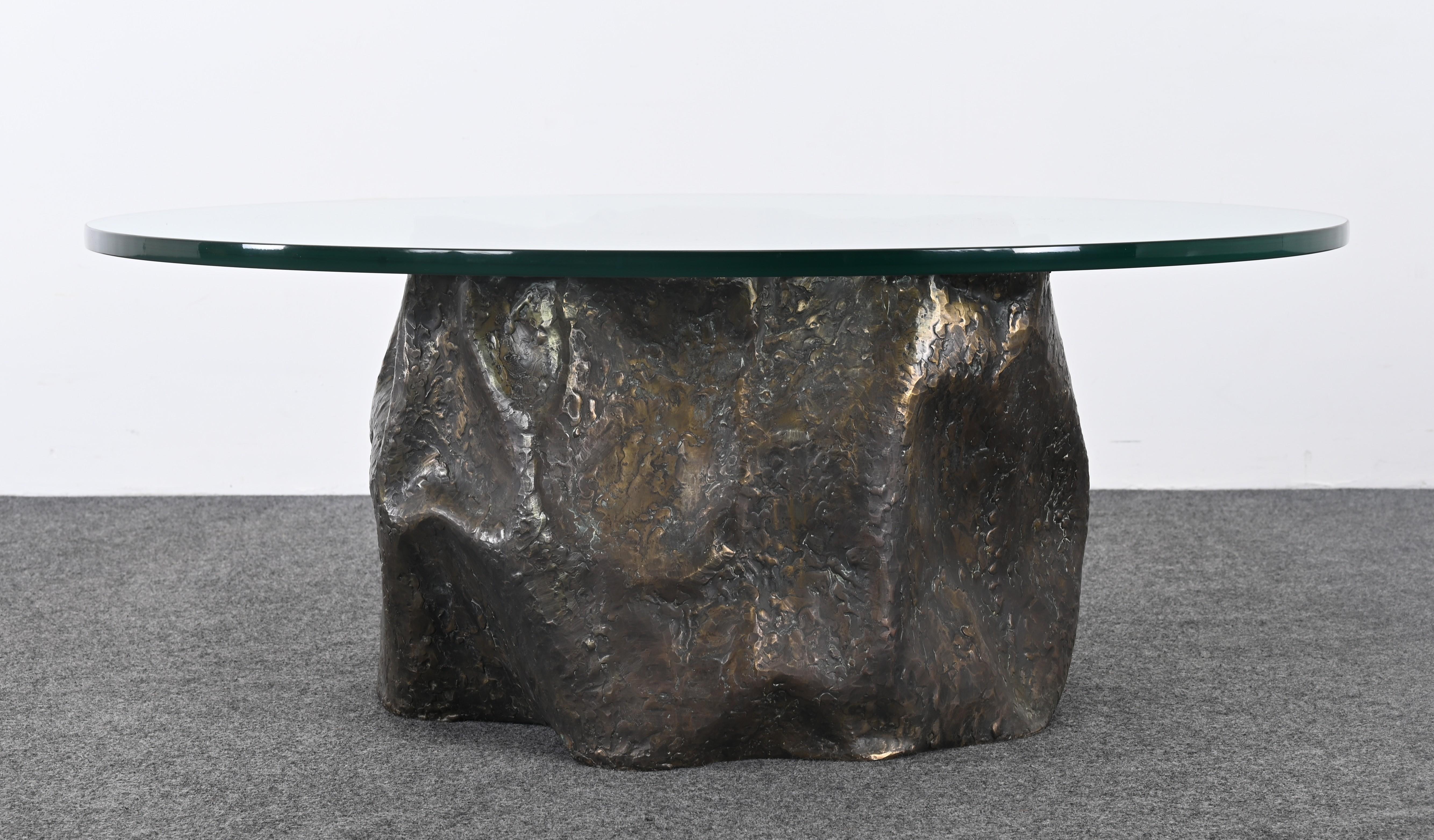 Silas Seandel Modernistischer Cocktailtisch, NY, USA, 1970 (Bronze) im Angebot
