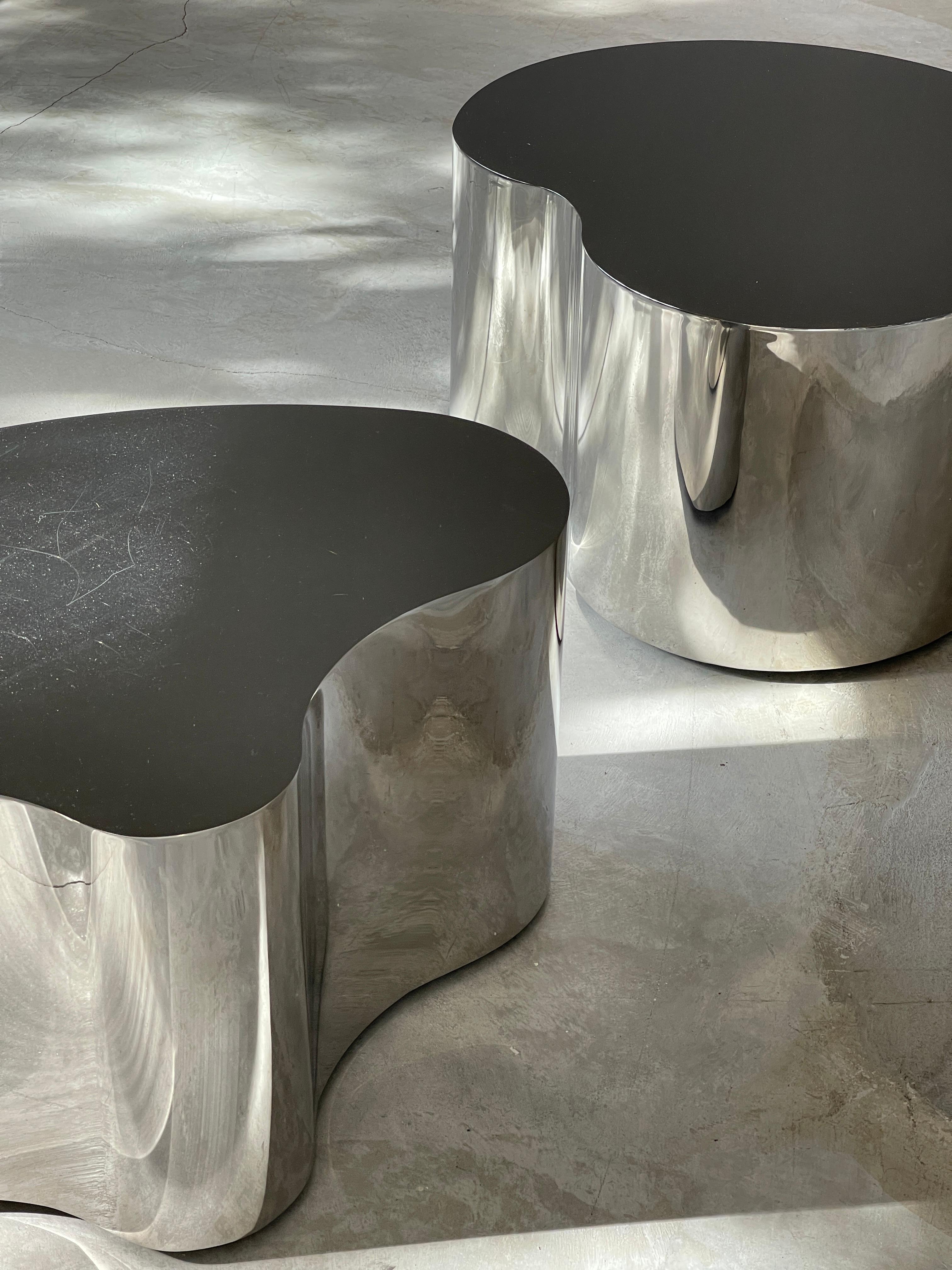 Modern Silas Seandel, Organic Coffee Tables, Polished Steel, Studio, America, 2000s