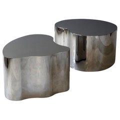 Silas Seandel, Organic Coffee Tables, Polished Steel, Studio, America, 2000s