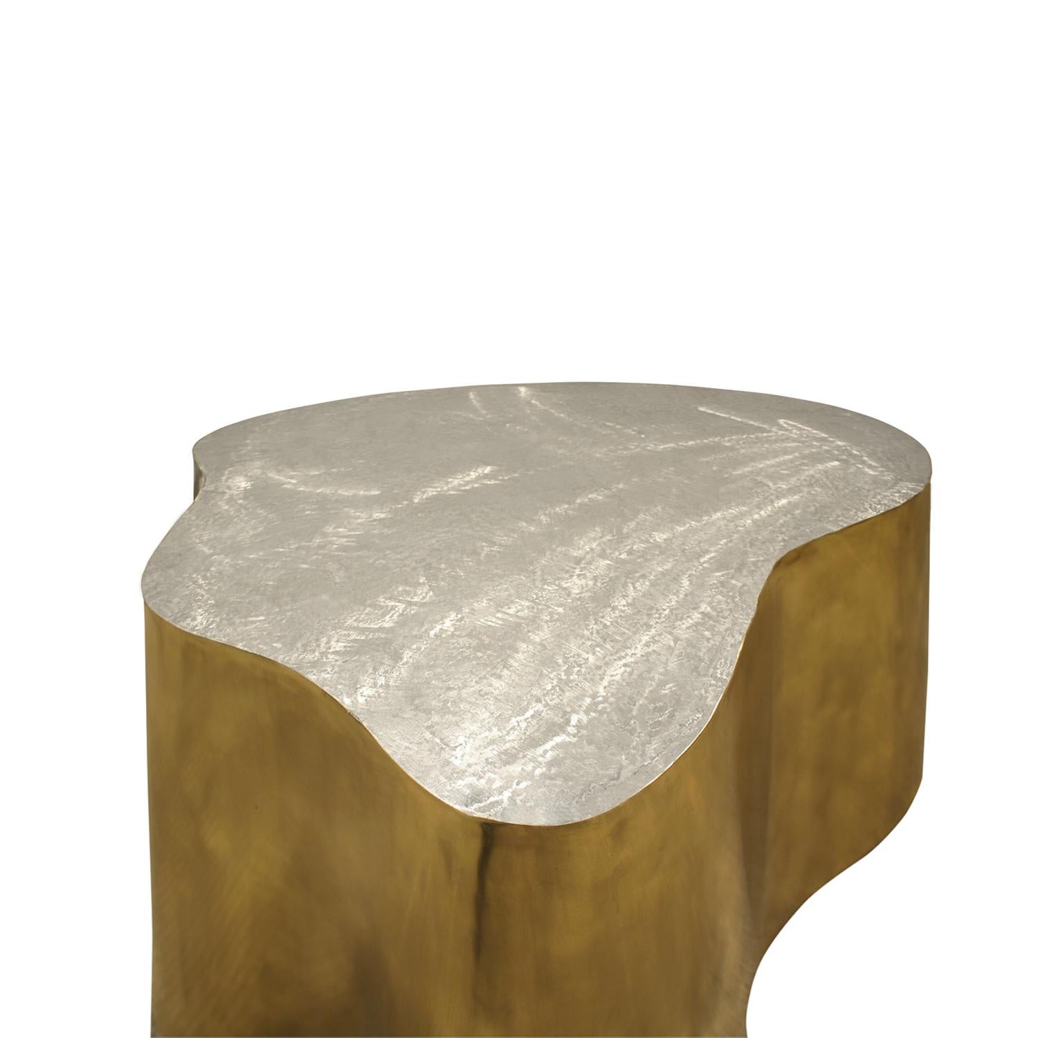 Hand-Crafted Silas Seandel Pair of Coffee Tables in Brass and Brushed Steel, 1980s 'Signed'