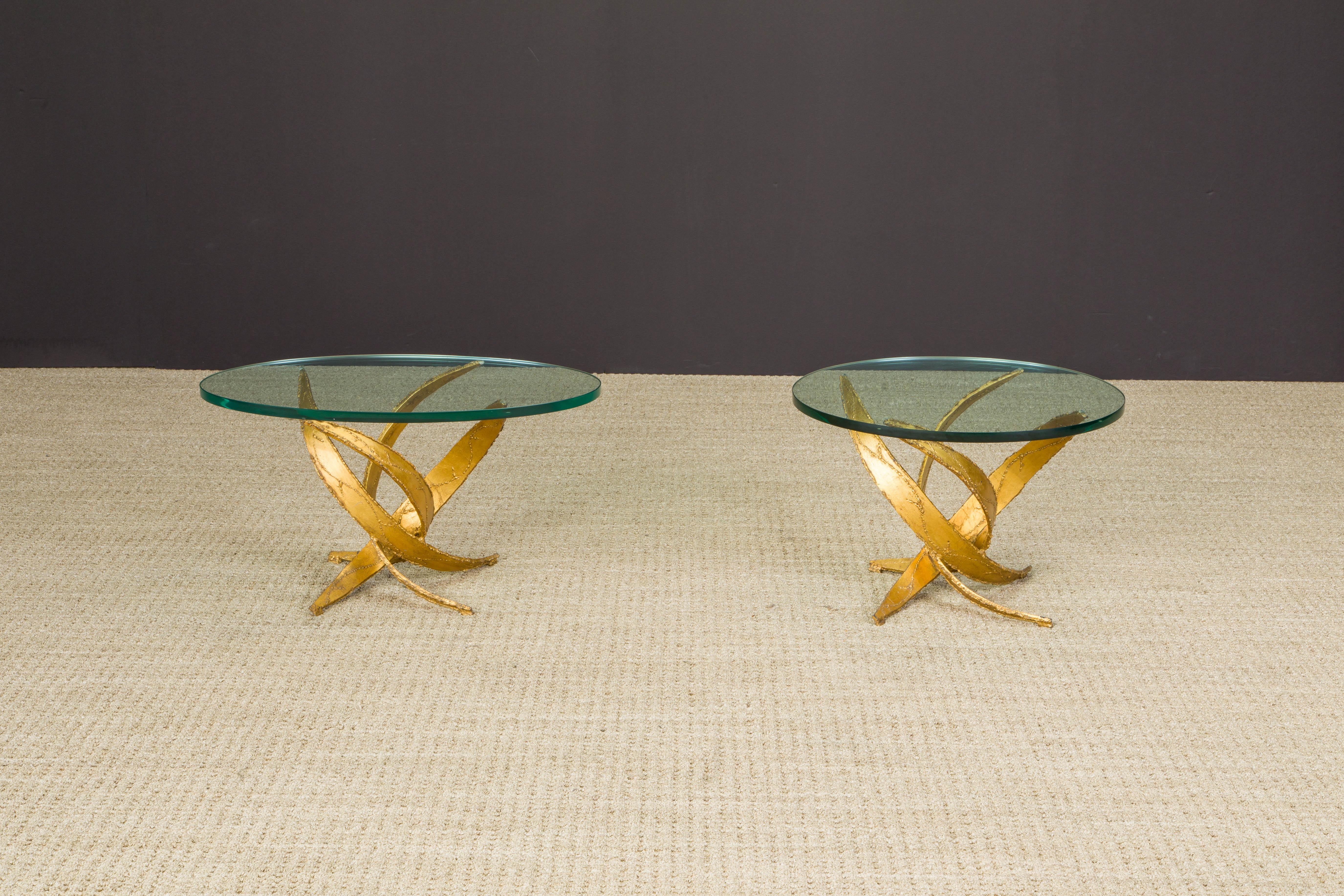 Silas Seandel Pair of Torch Cut Sculptural Brutalist Side Tables, circa 1970 In Good Condition In Los Angeles, CA
