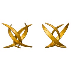 Silas Seandel Pair of Torch Cut Sculptural Brutalist Side Tables, circa 1970