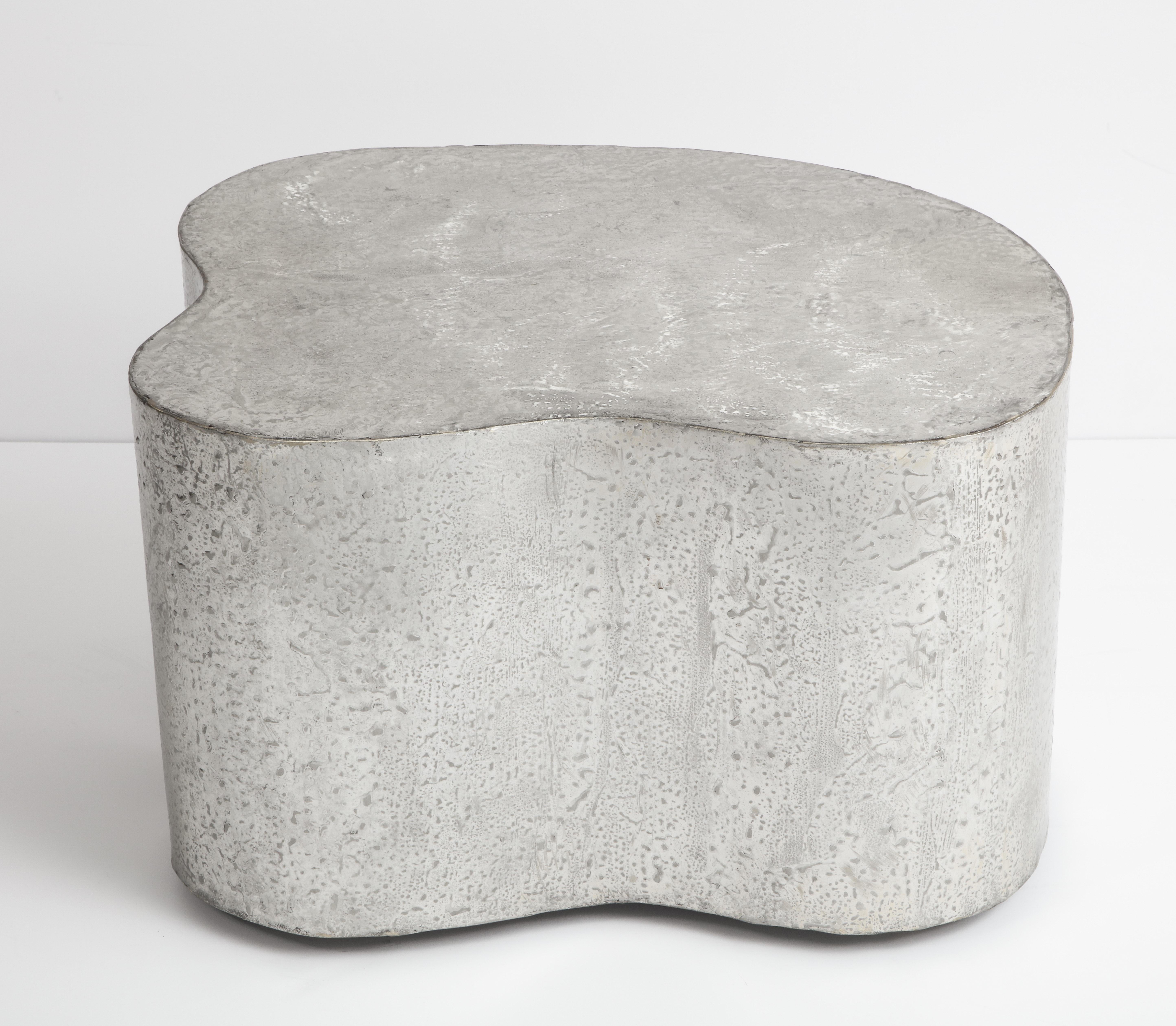 Silas Seandel Side Table, Organic Freeform, Pewter, Signed In Good Condition In New York, NY