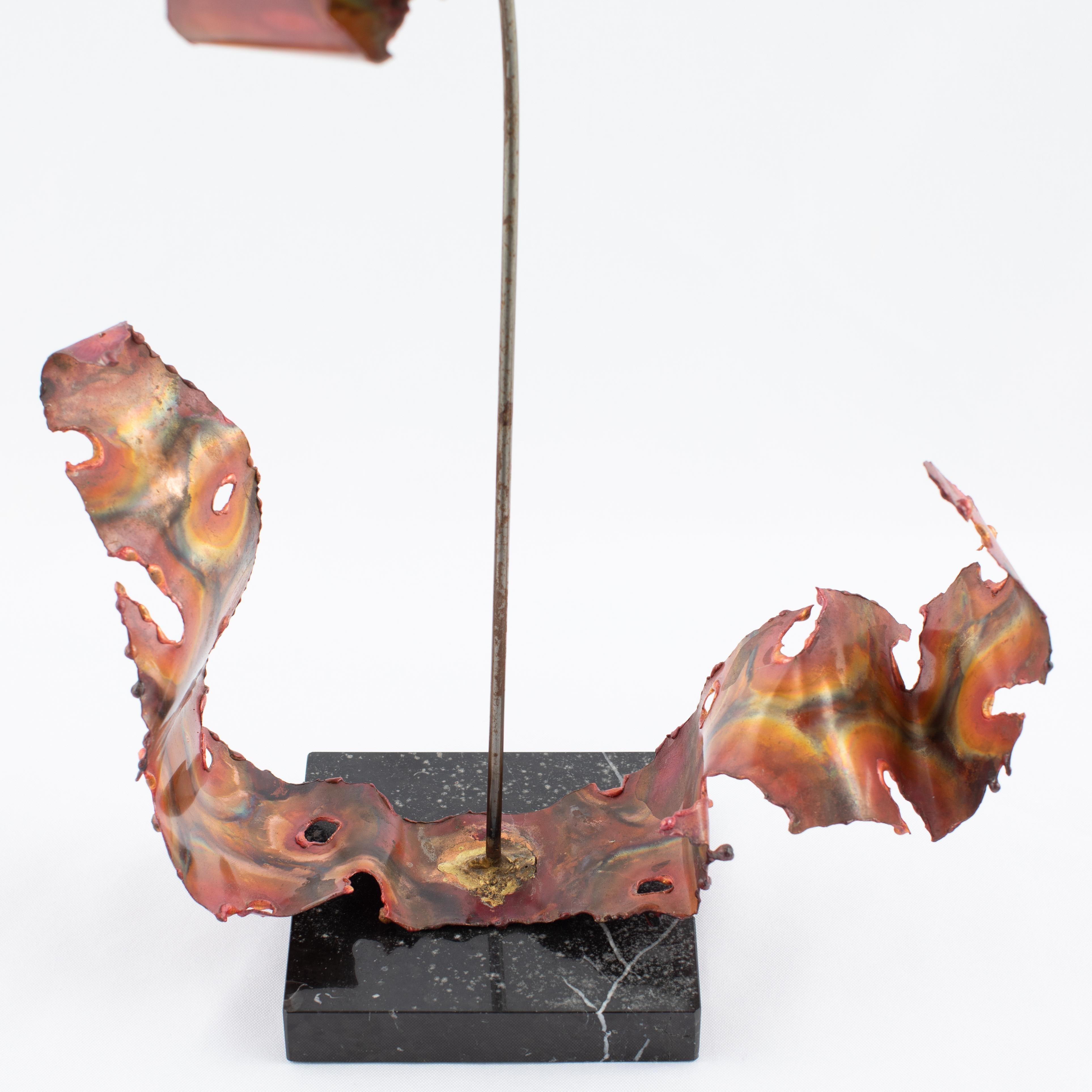Silas Seandel Steel, Copper and Brass Flower Sculpture, circa 1970s For Sale 2