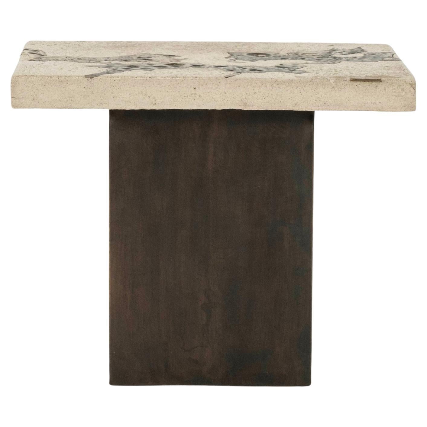 Table d'appoint Silas Seandel Stone Bronze