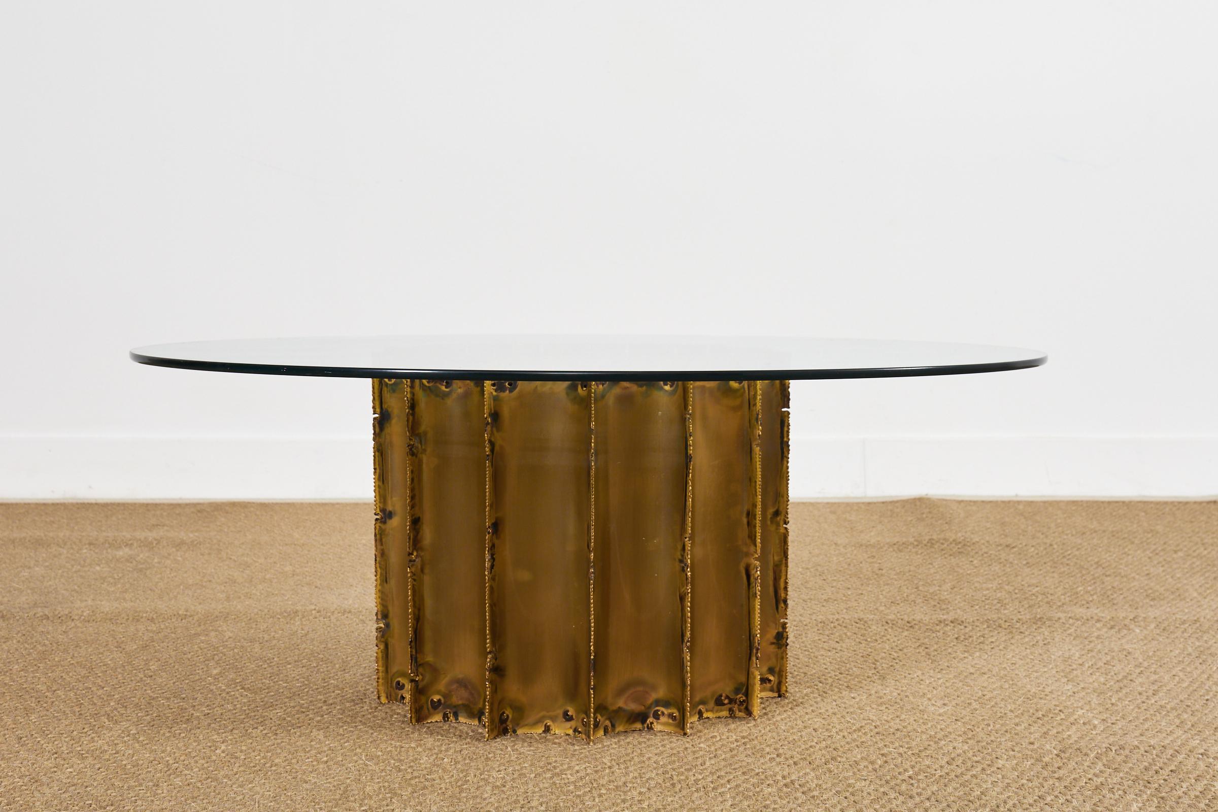 American Silas Seandel Style Brutalist Torch Cut Cocktail Table