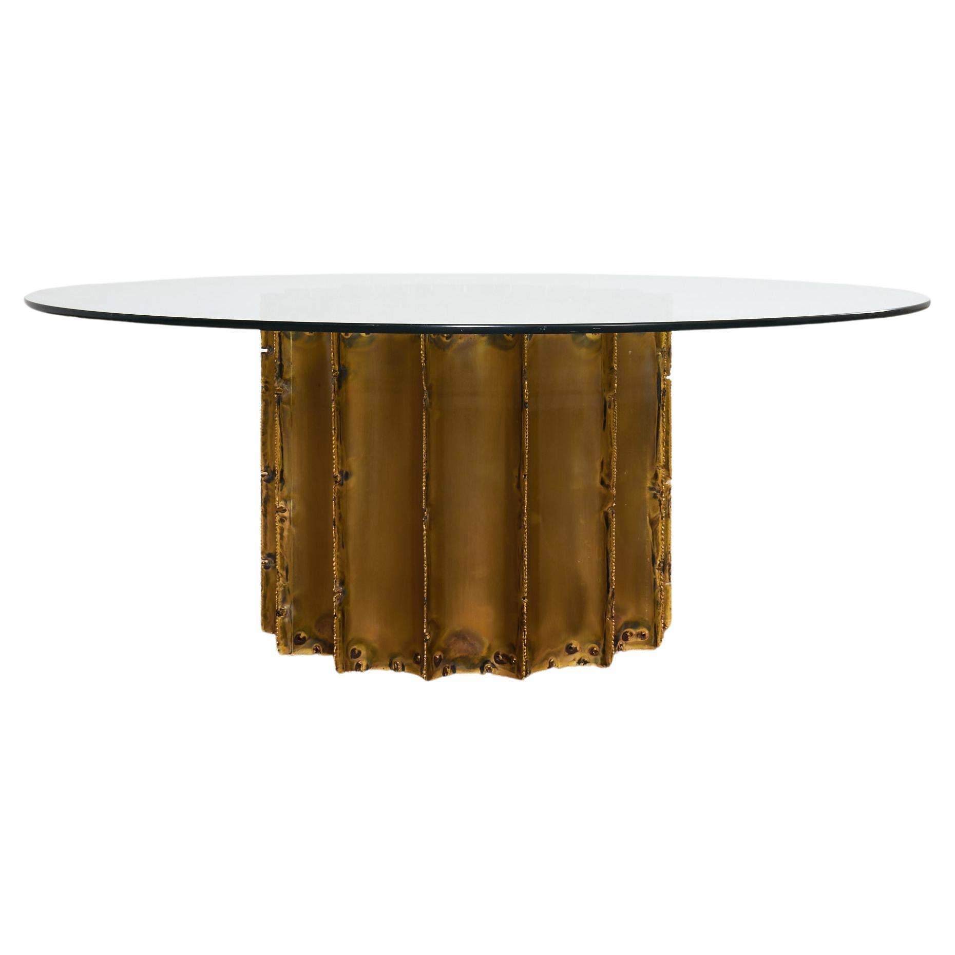 Silas Seandel Style Brutalist Torch Cut Cocktail Table For Sale