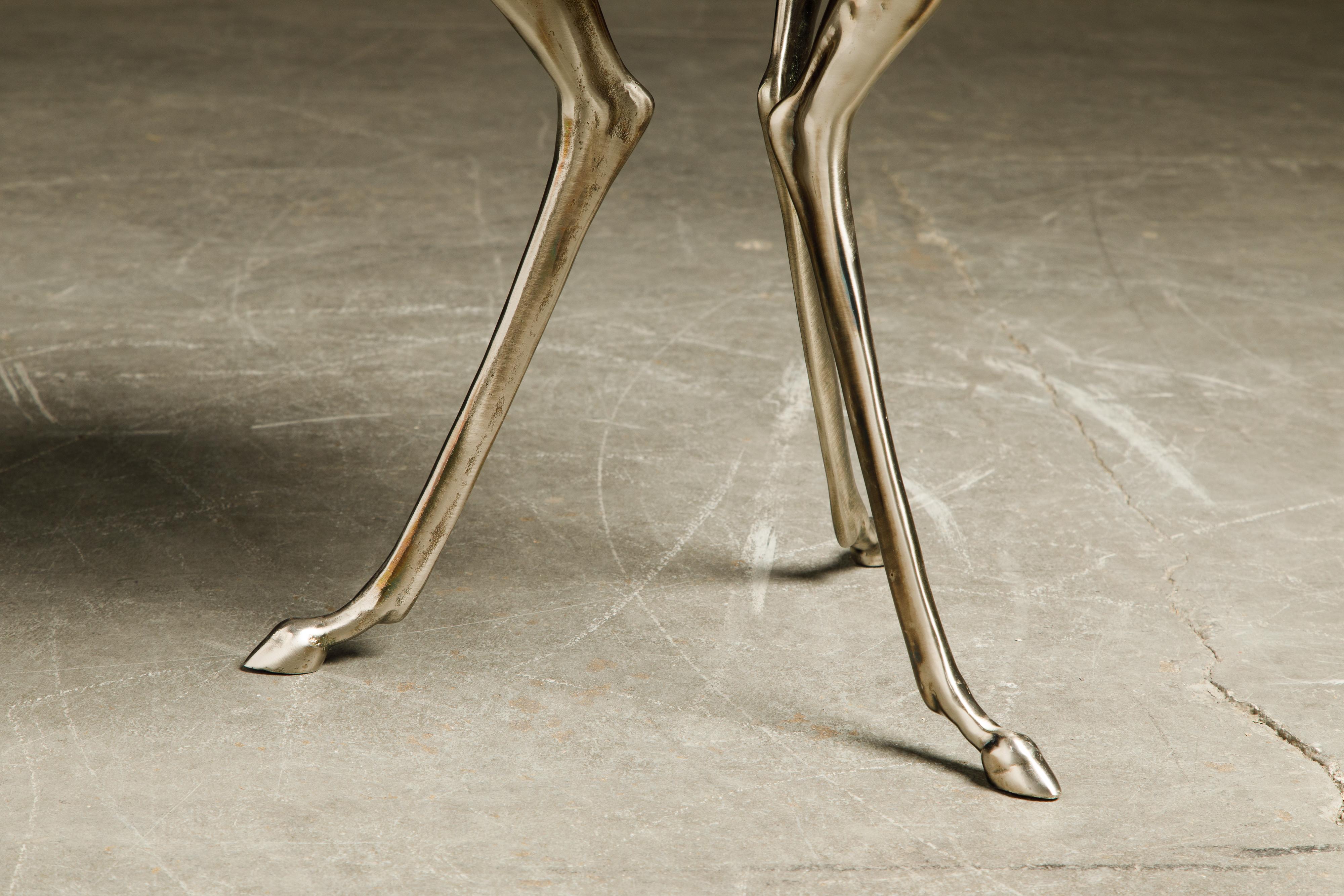 Silas Seandel Styled Marble & Aluminum Three Legged Anthropomorphic Side Table  5