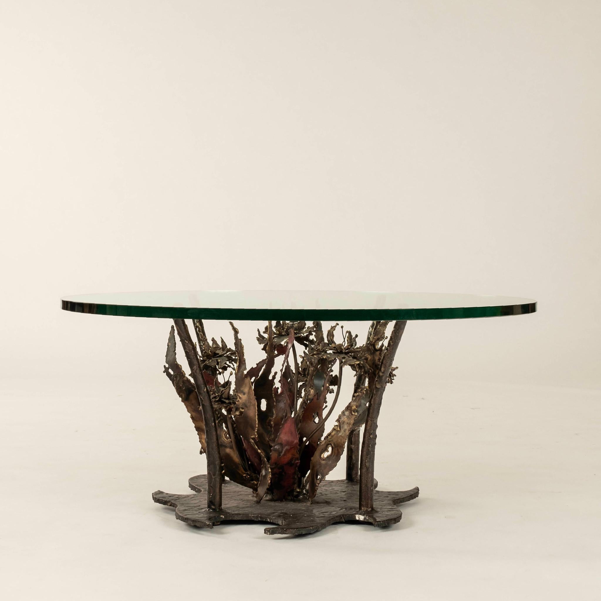 American Silas Seandel Woodland Brutalist Cocktail Table For Sale