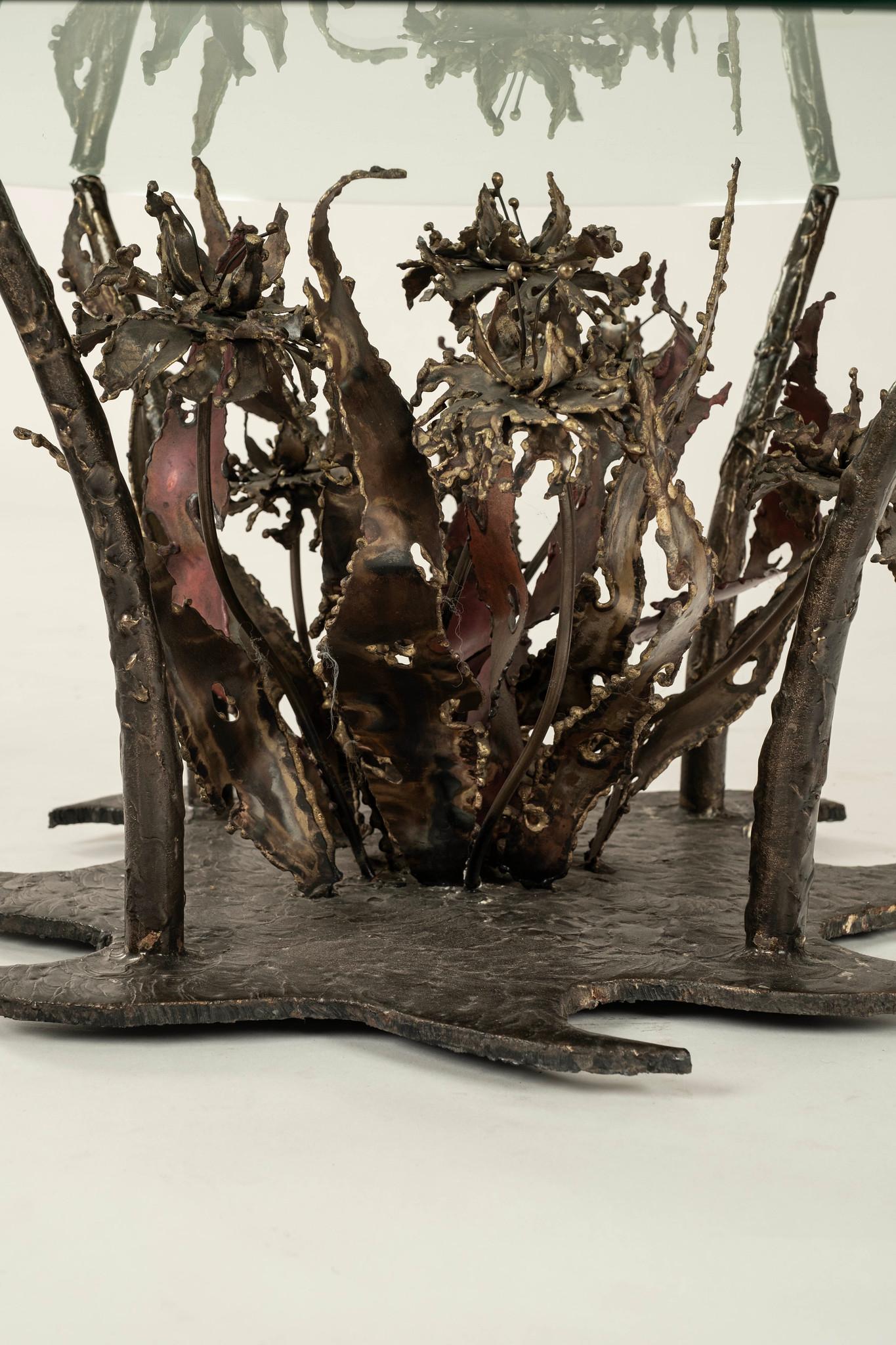 20th Century Silas Seandel Woodland Brutalist Cocktail Table For Sale