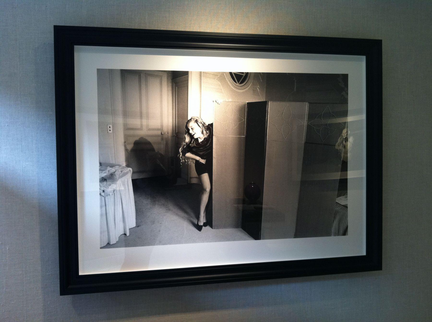 This large photograph is UNIQUE. Only one was made in that large size. The photograph is a silver gelatin print mounted on disband and framed in a back wooden frame. The image in the living room shows the scale and size of the work (different image