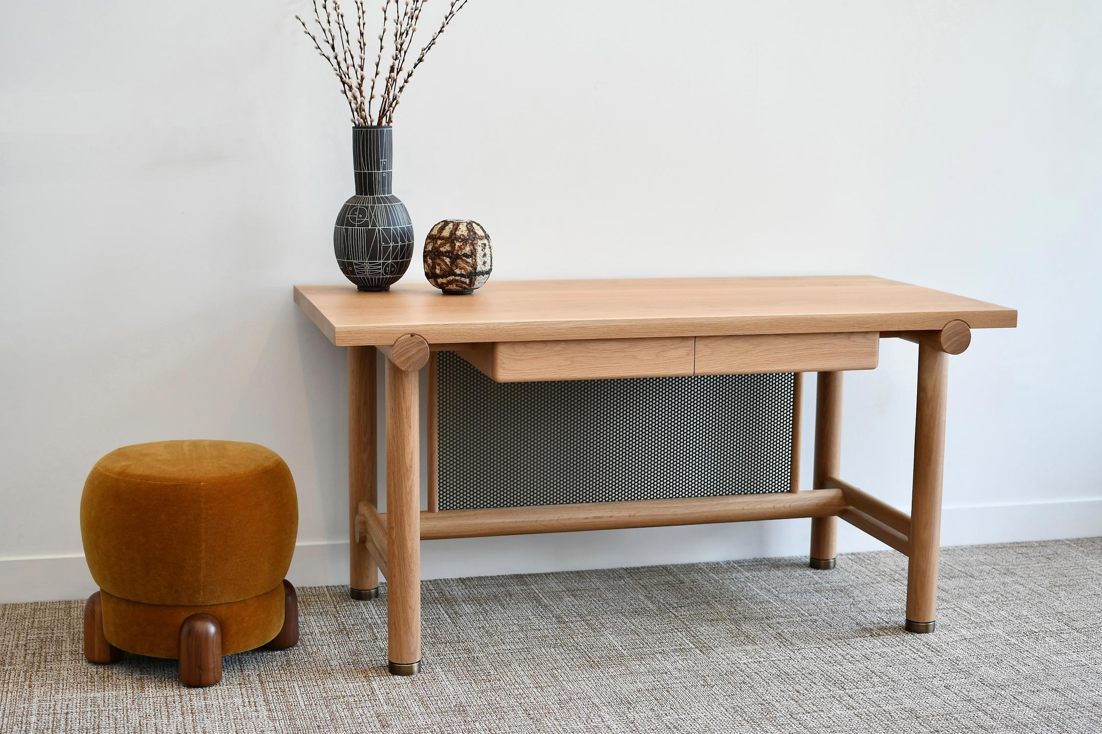 Stainless Steel Silas Writing Desk For Sale