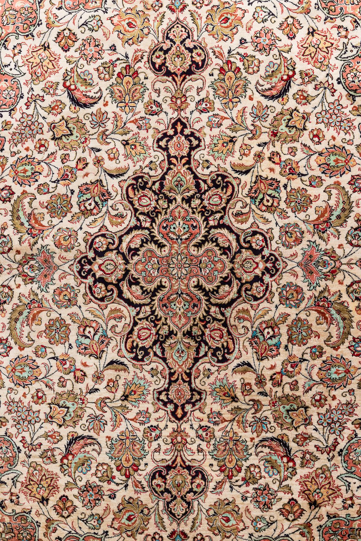 Persian Silk Ghom Rug  For Sale