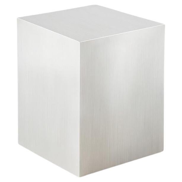 Silent Block Sculptural Table in Stainless Steel by Veliento