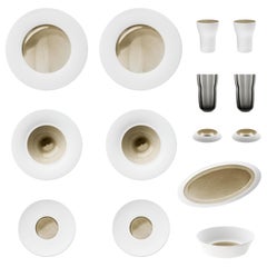 "Silent Brass" Set of Biscuit Porcelain with Hand-Poured Glaze, Hering Berlin