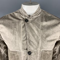 SILENT by DAMIR DOMA M Taupe Distressed Cotton Blend Buttoned Jacket