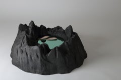 Silent Hollows Black Green, 3D-geschnitzter Wandspiegel, limitierte Auflage