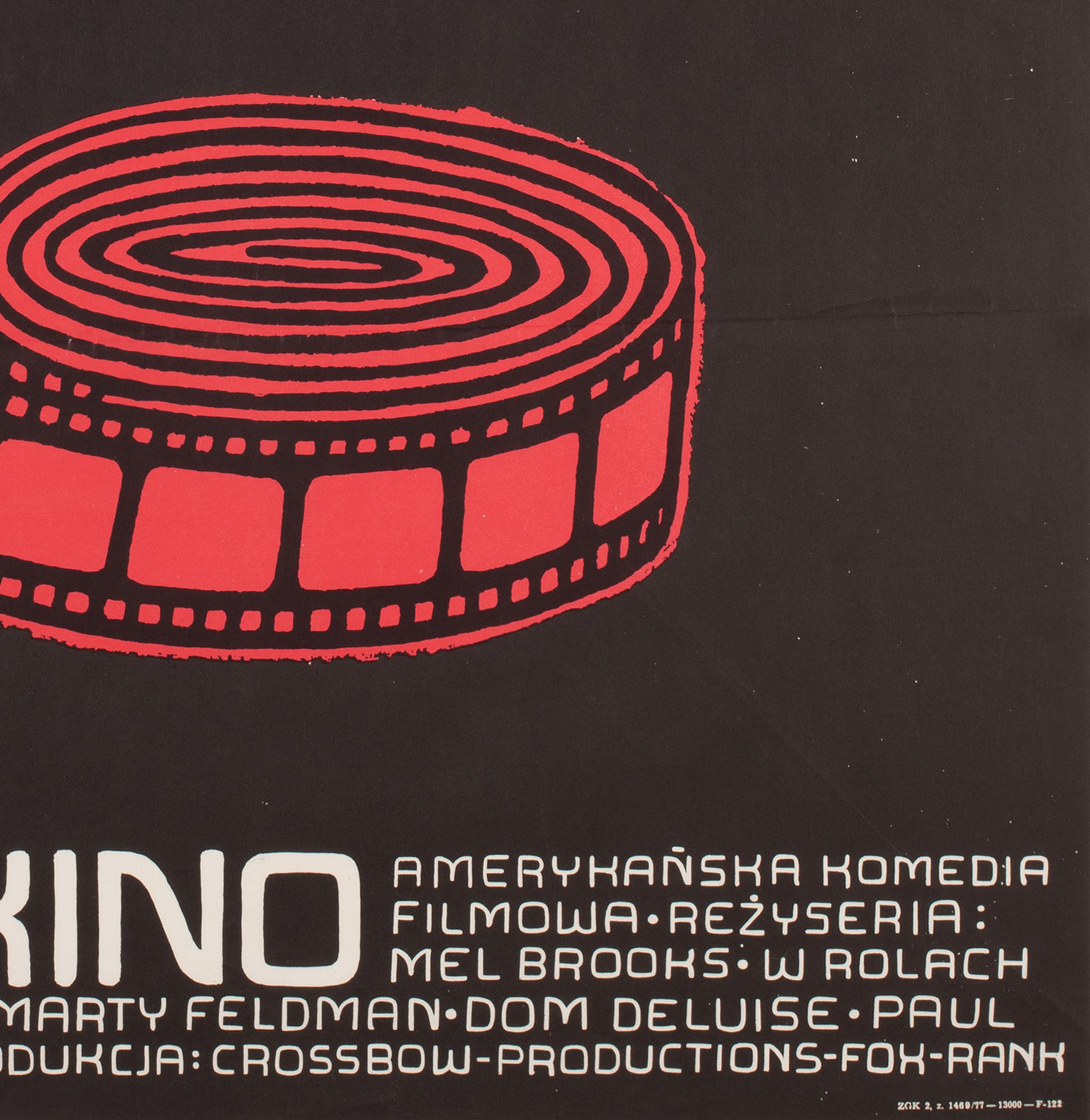 Silent Movie, Polish A1 Film Movie Poster, Flisak 1976 2