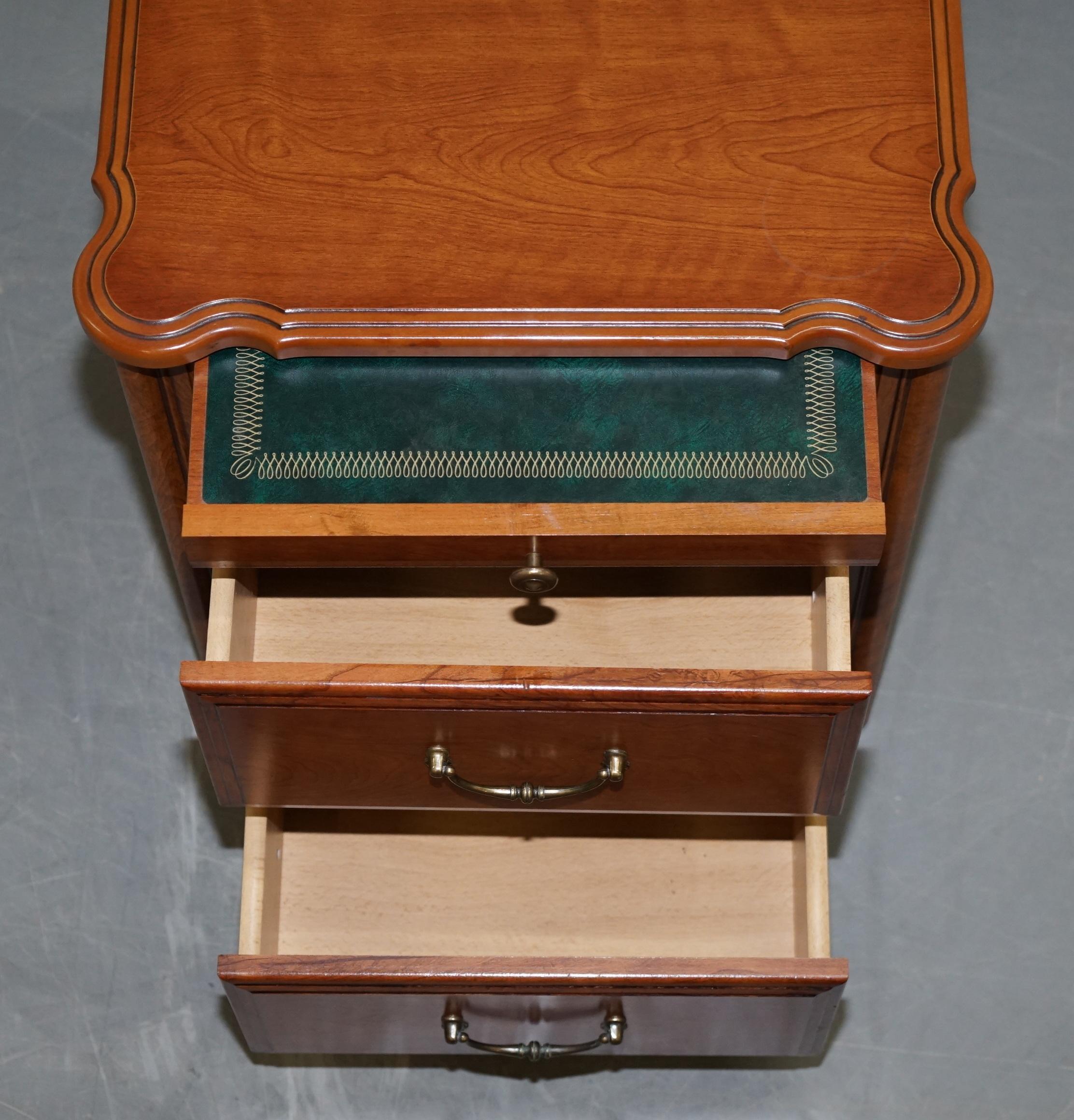 Softwood Silent Night Bedside Table Cabinet with Butlers Serving Tray for Drinks & Snacks For Sale