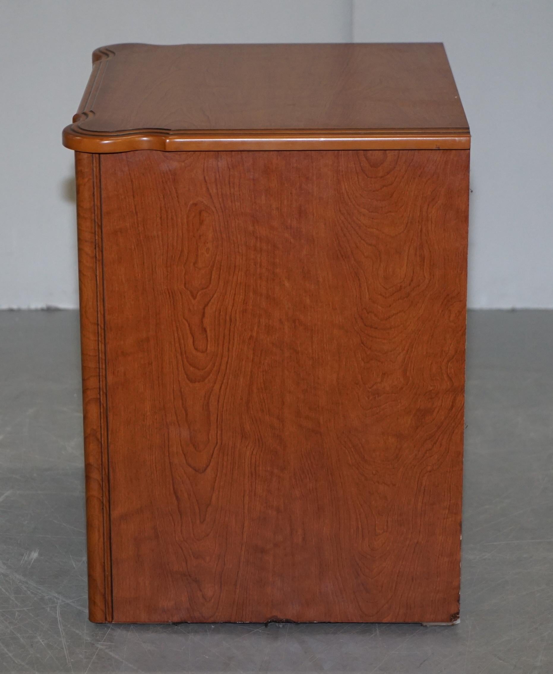 20th Century Silent Night Bedside Table Cabinet with Butlers Serving Tray for Drinks & Snacks For Sale