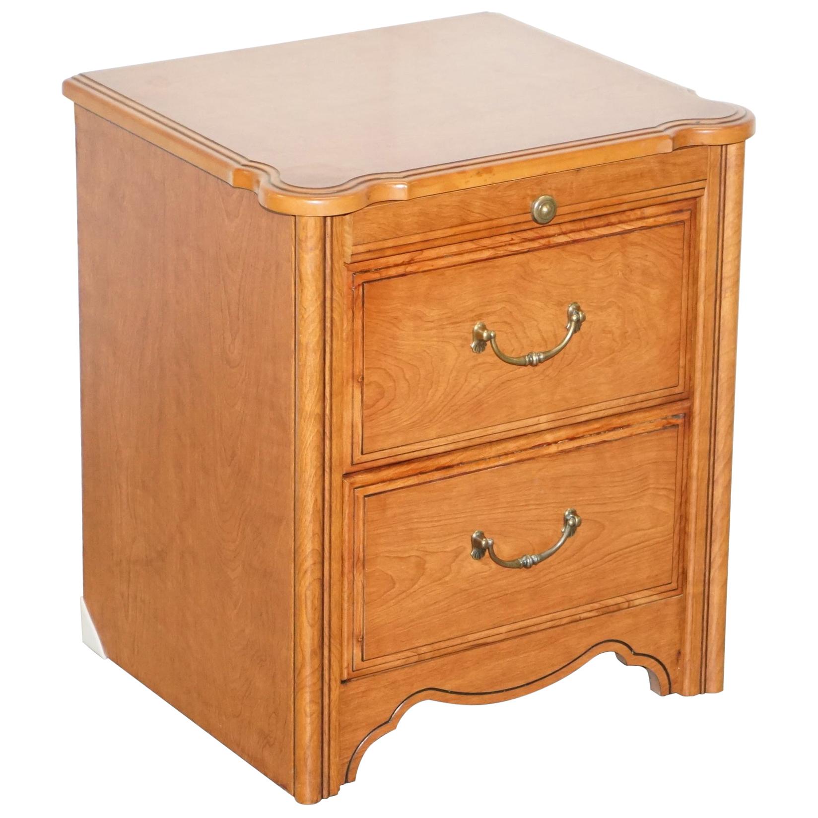Silent Night Bedside Table Cabinet with Butlers Serving Tray for Drinks & Snacks For Sale