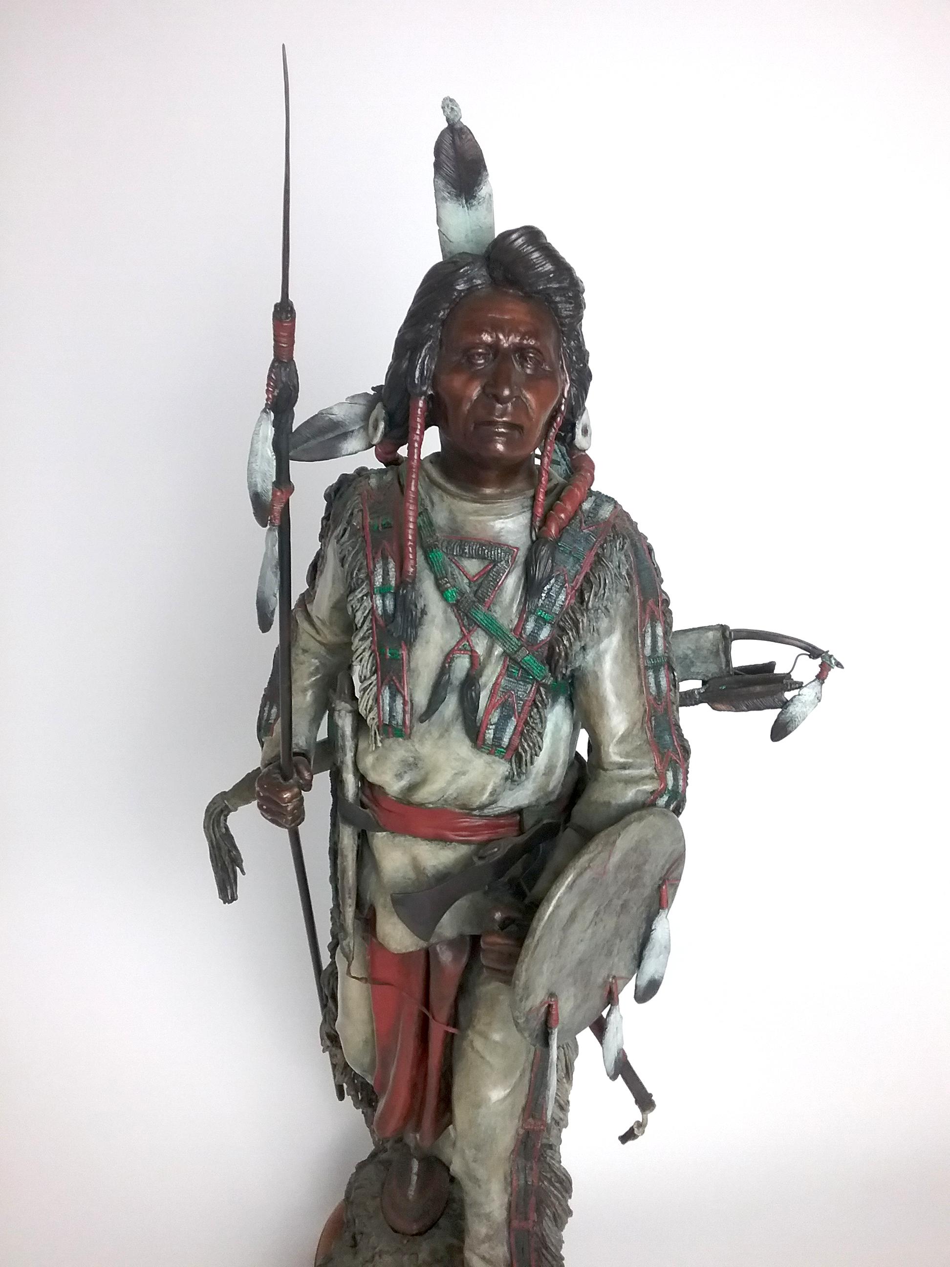 American Silent Sentinel by James P. Regimbal Native Warrior Bronze Sculpture