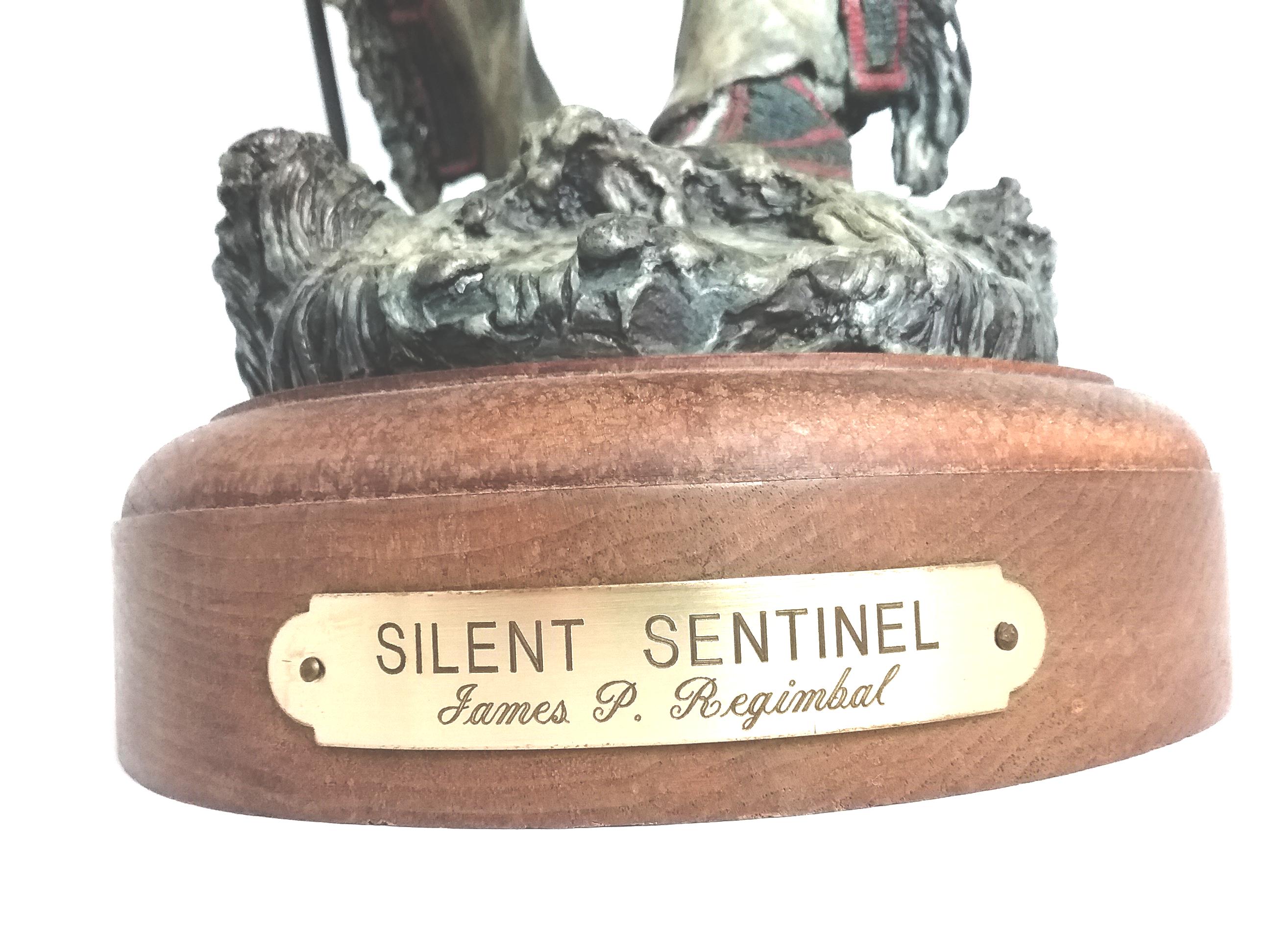 Cast Silent Sentinel by James P. Regimbal Native Warrior Bronze Sculpture