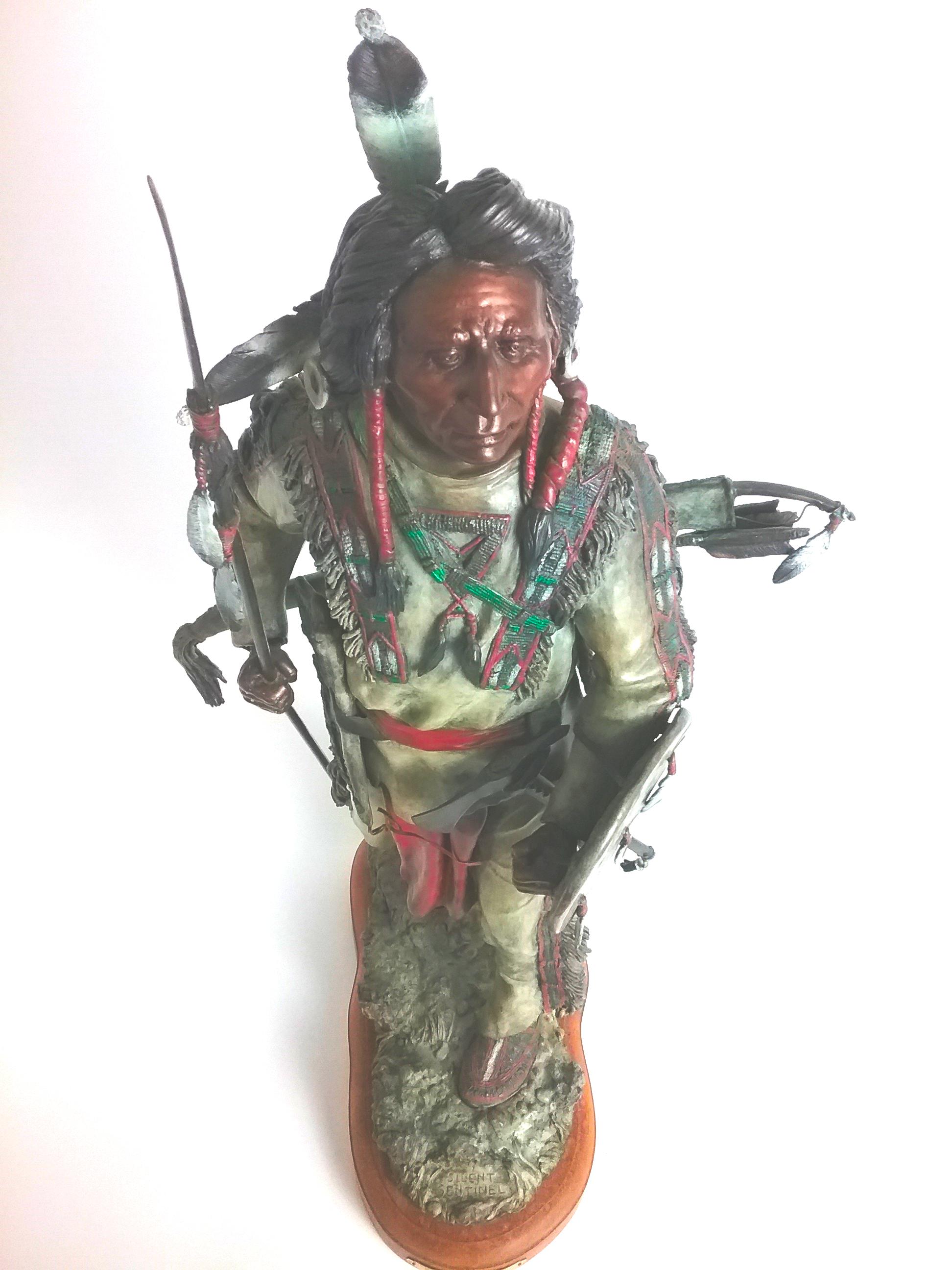 Silent Sentinel by James P. Regimbal Native Warrior Bronze Sculpture 2