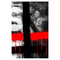 Silenus Abstract Black/Red Area Rug, Graffiti Rug