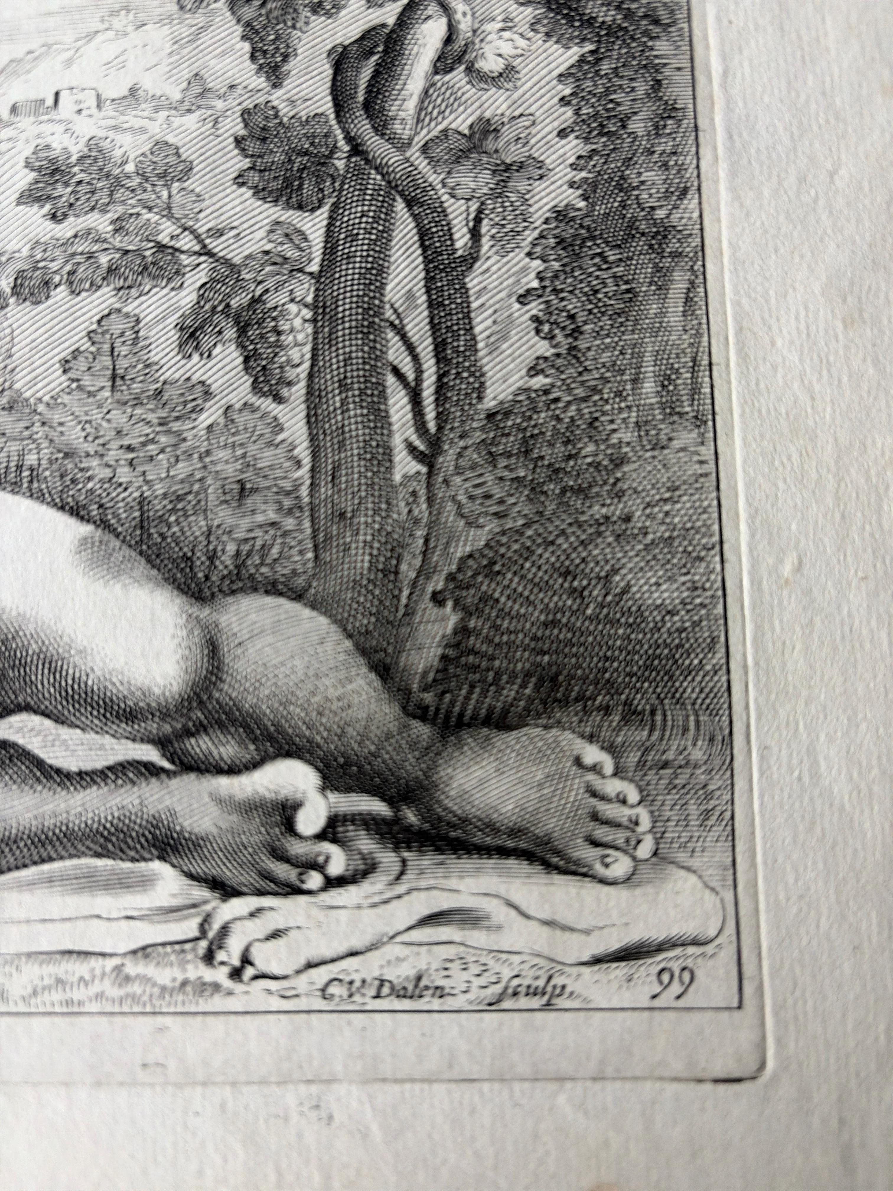 Silenus in den Gärten Ludwigs XIII. - Antiker mythologischer Kupferstich, um 1640 im Angebot 3