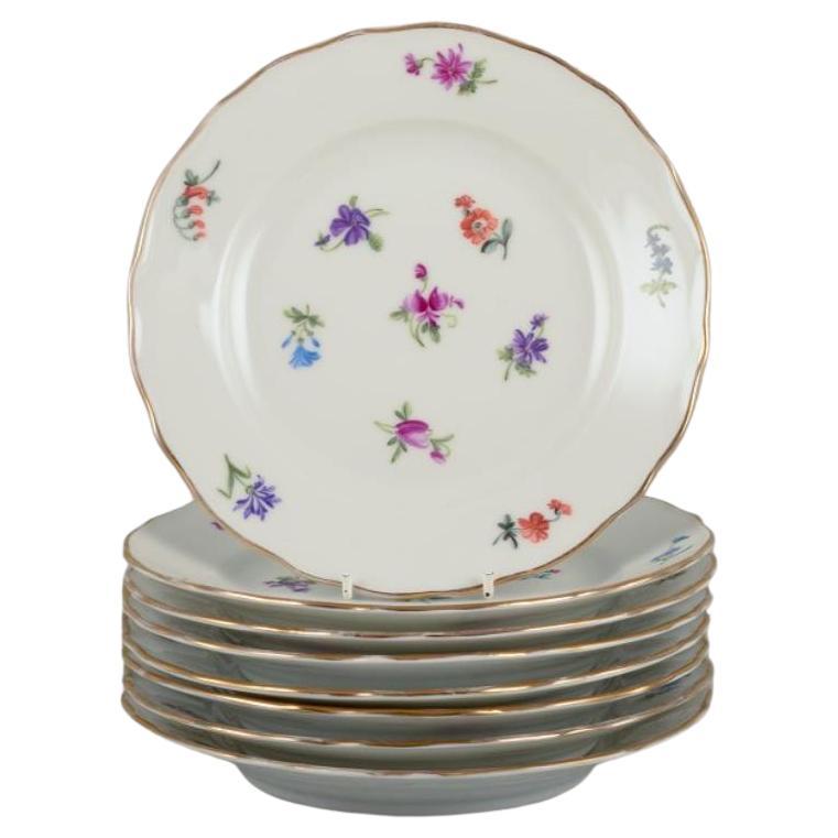 Silesia, Germany. Eight small porcelain lunch plates. Ca 1930