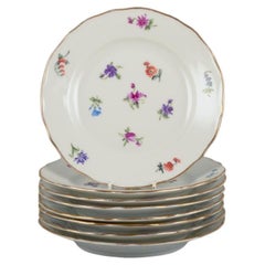 Silesia, Germany. Eight small porcelain lunch plates. Ca 1930