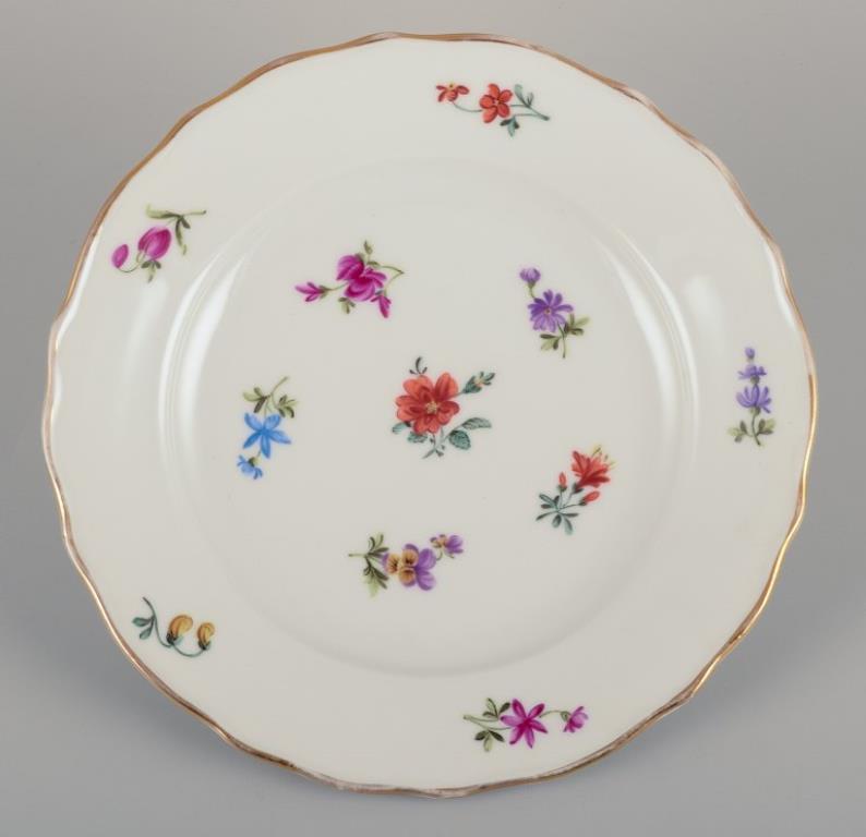 Mid-20th Century Silesia, Germany. Six small porcelain lunch plates. Ca 1930 For Sale