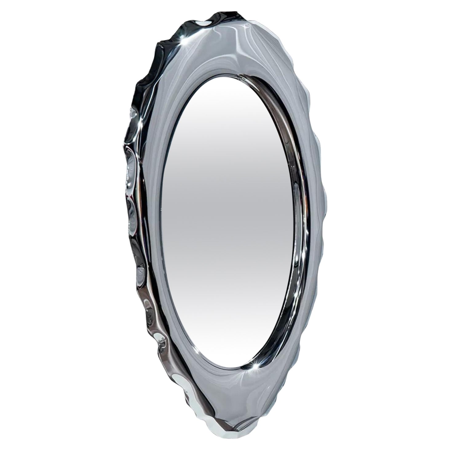 Specchio da parete in acciaio inox Silex di Zieta