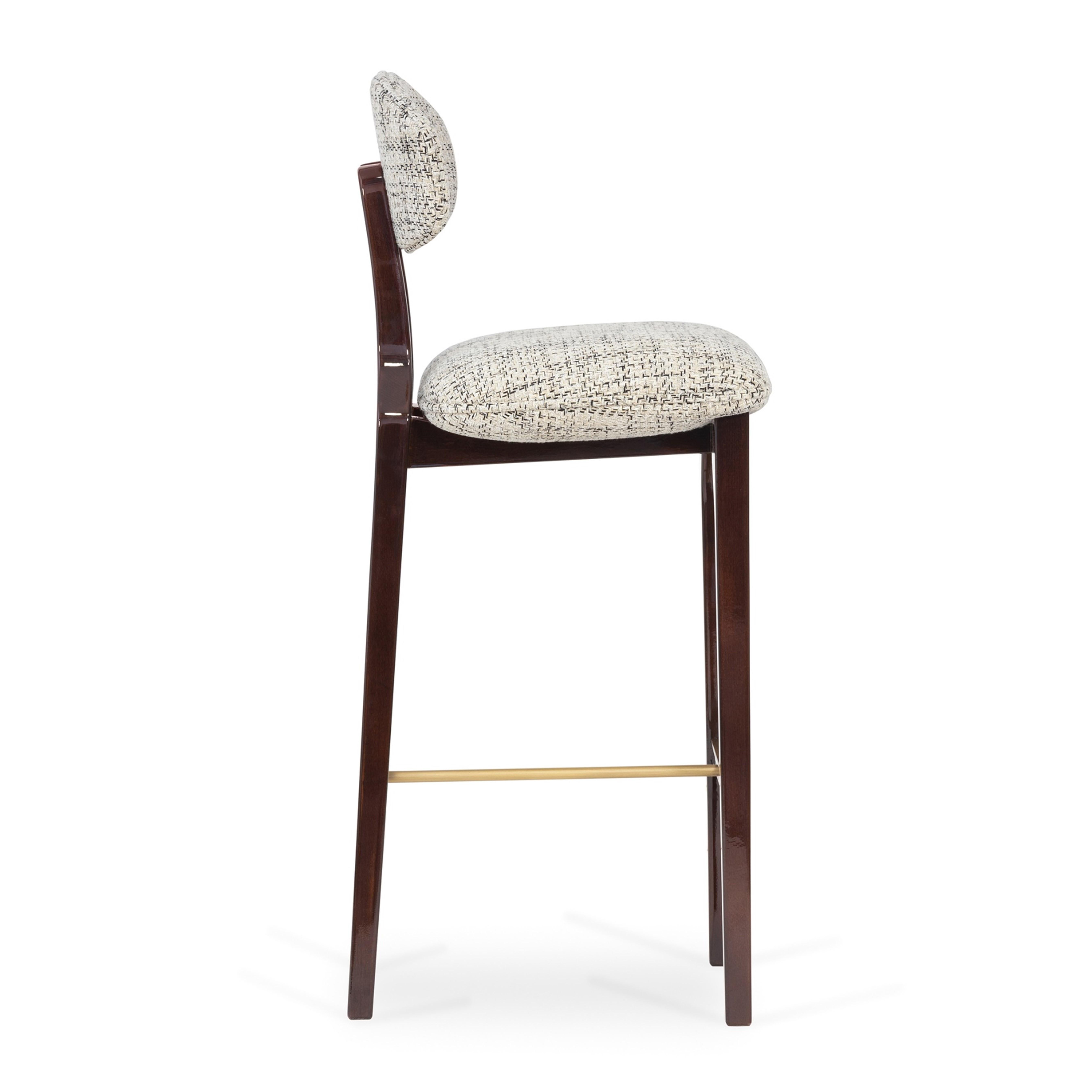 Woodwork Silhouette Bar Stool, Mix & Brass, Insidherland by Joana Santos Barbosa For Sale