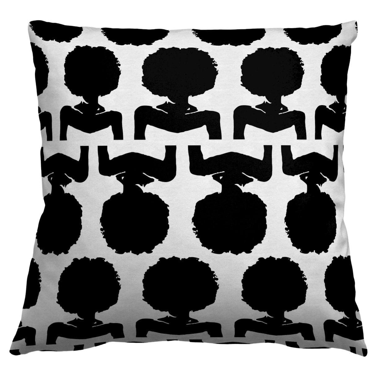 Silhouette Black Pillow For Sale