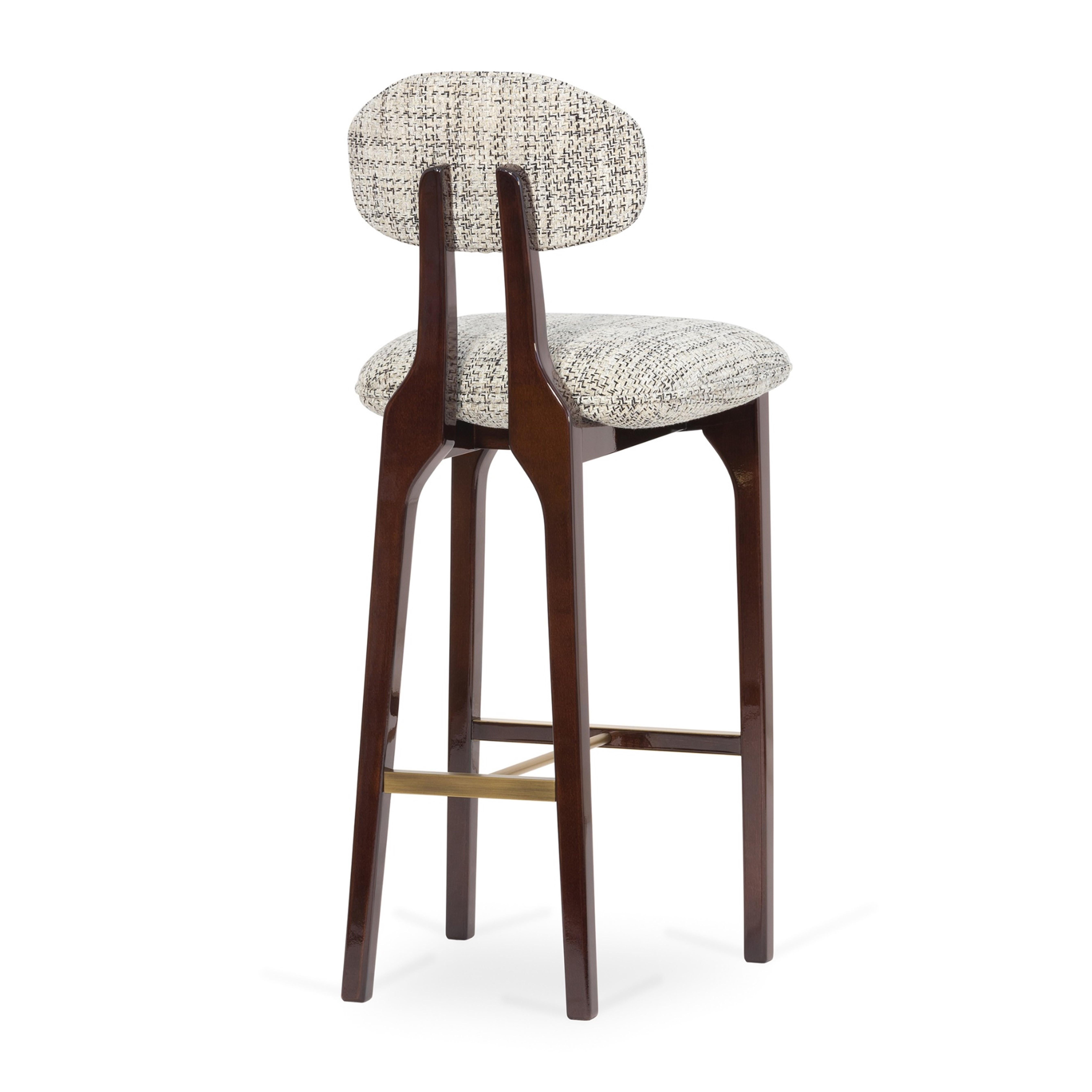 Brushed Silhouette Counter Stool, Brass & COM, InsidherLand by Joana Santos Barbosa For Sale