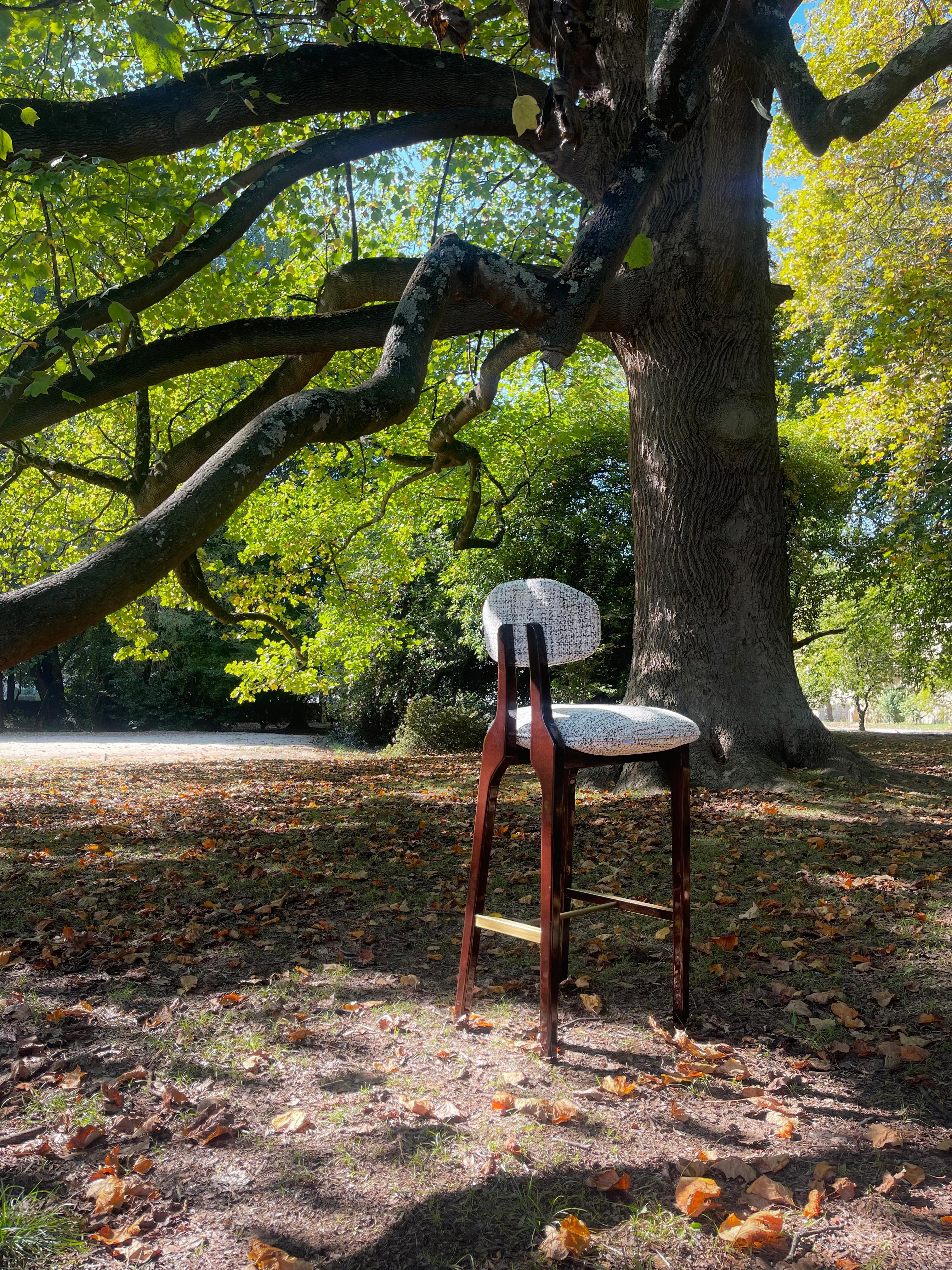 Silhouette Counter Stool, Mix & Brass, Insidherland by Joana Santos Barbosa For Sale 2