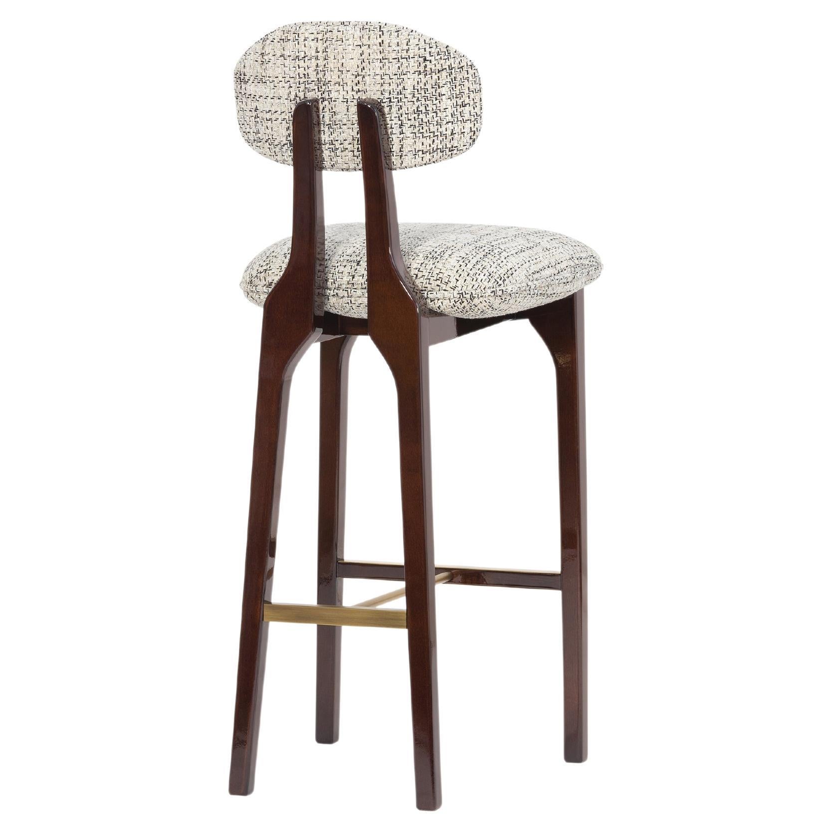 Tabouret de comptoir silhouette, mélange et laiton, Insidherland de Joana Santos Barbosa