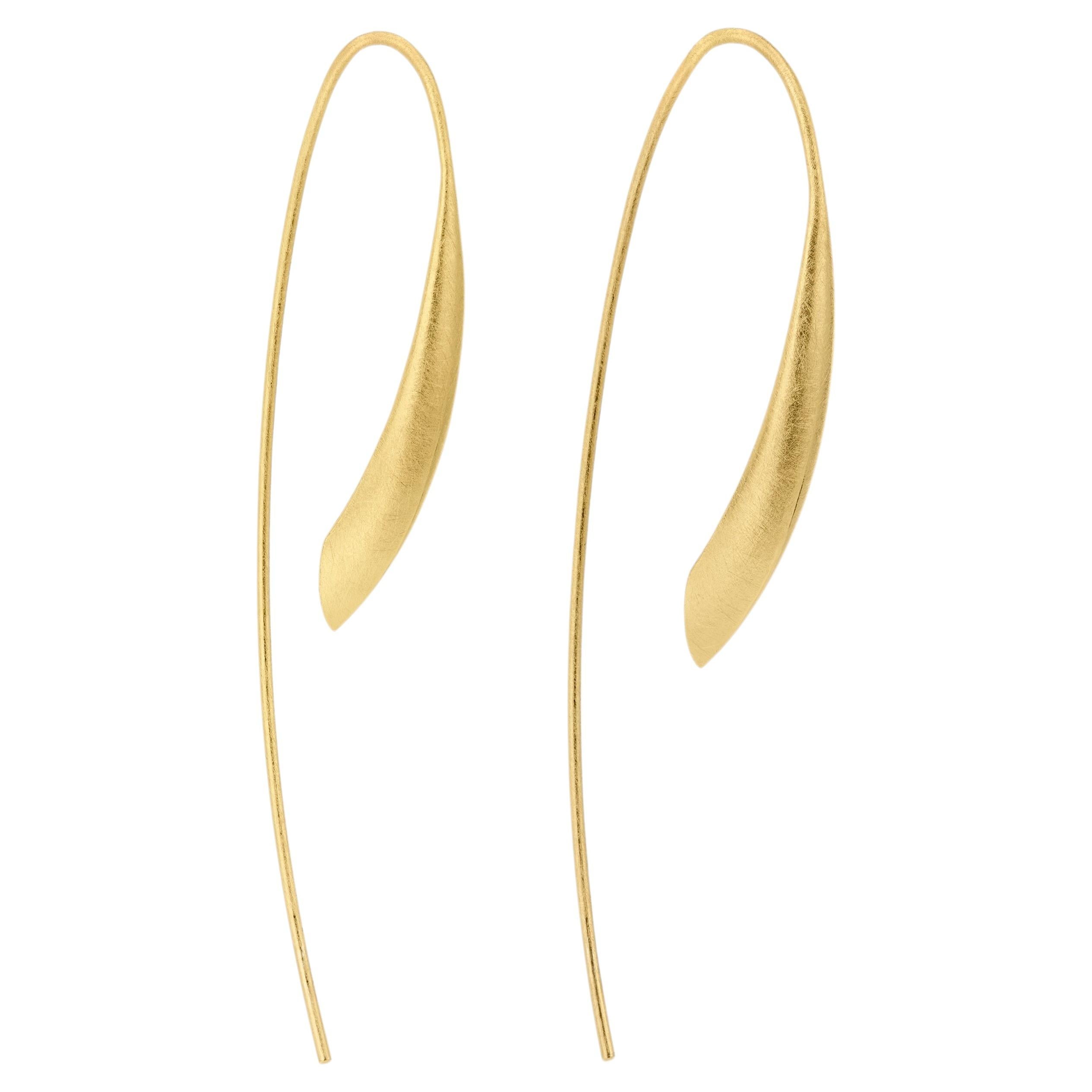 Silhouette Dangling Earrings in Gold Vermeil and Sterling Silver by Sheng Zhang