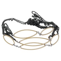 Silhouette Efeu Brilliant Halskette Gold Eisen Wire Wrapping Deutsch Präzision