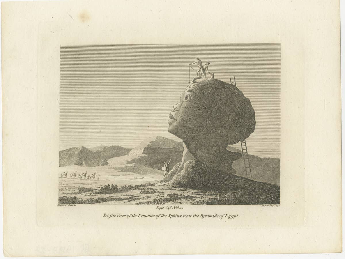 Silhouette of Antiquity: The Great Sphinx of Giza in Egypt, 1801