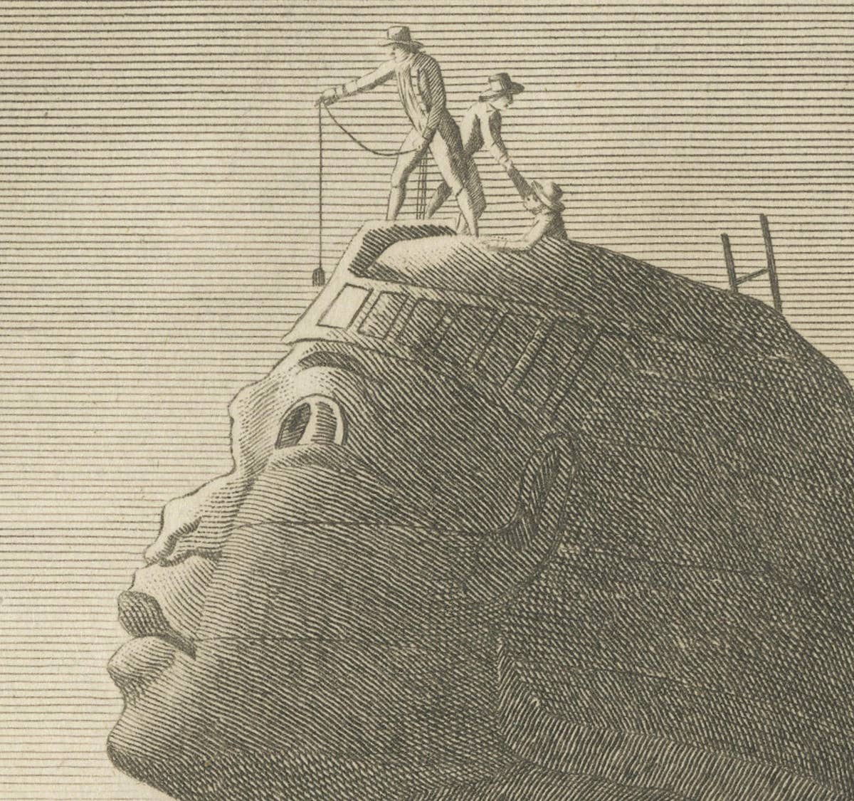 Silhouette of Antiquity: The Great Sphinx of Giza in Egypt, 1801