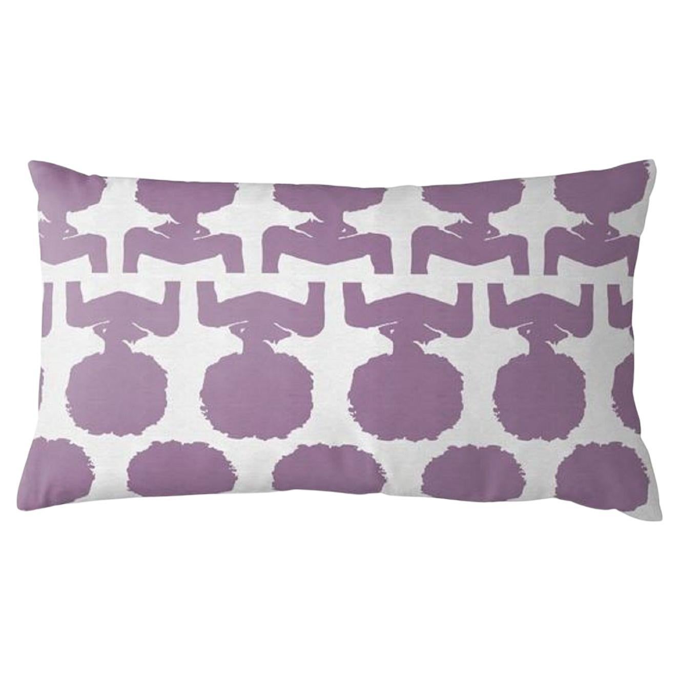 Silhouette Purple Lumbar Pillow For Sale