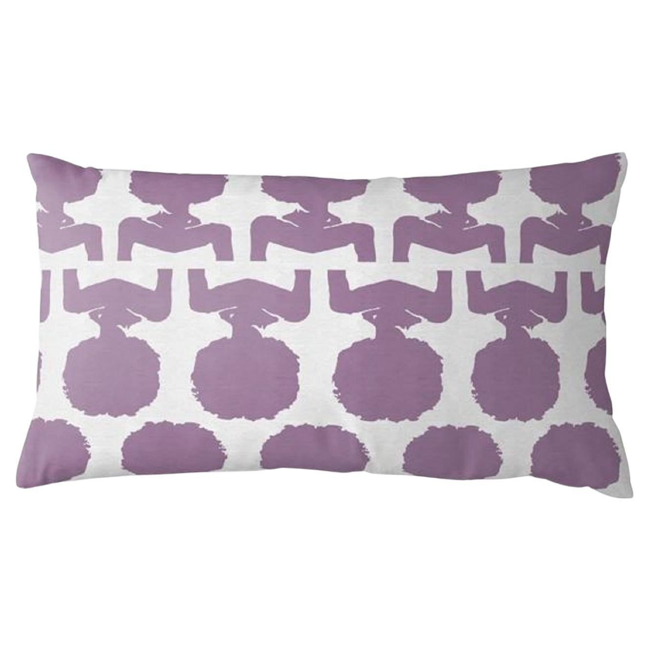 Coussin lombaire violet à silhouette